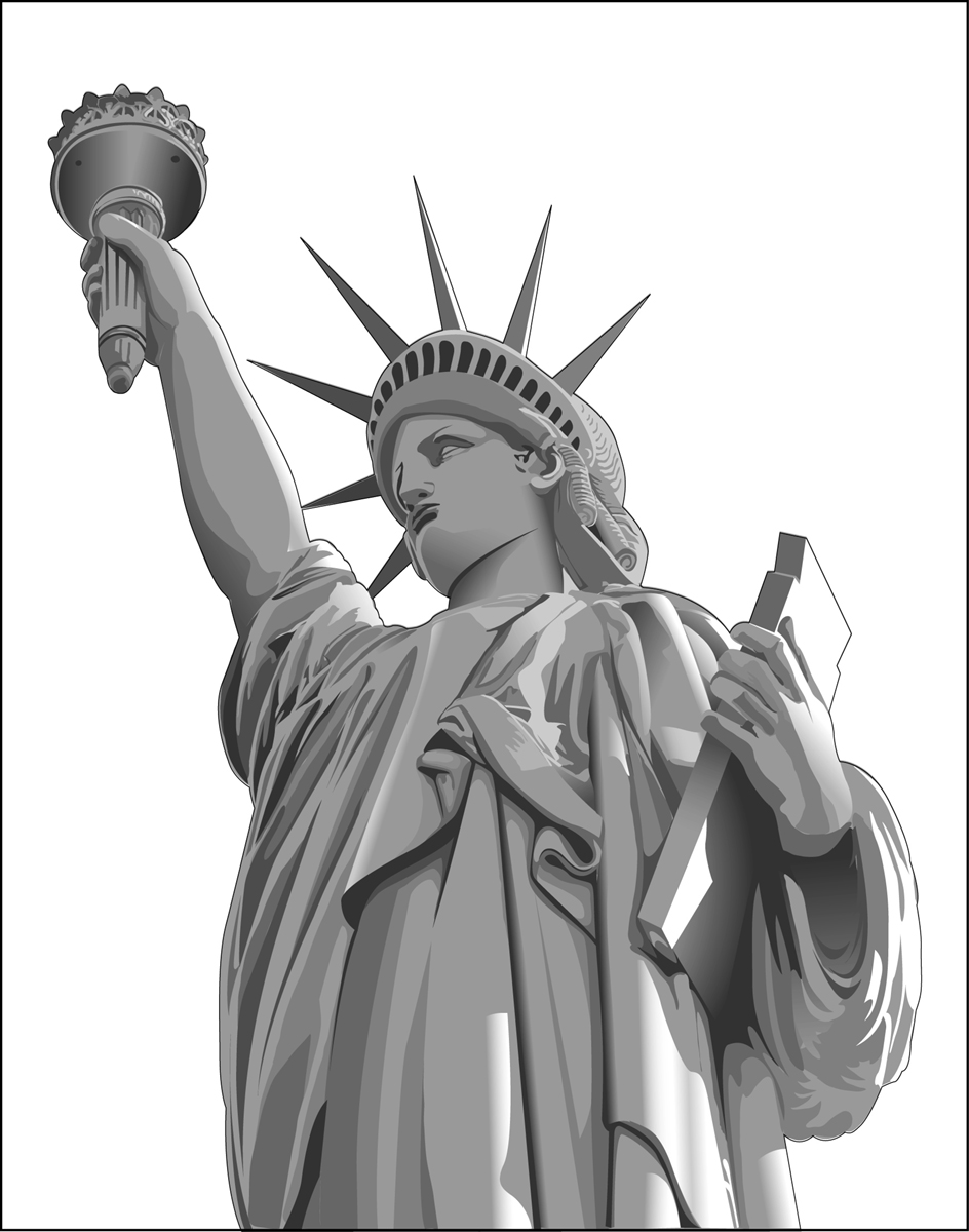 944x1200 Drawn Statue Of Liberty Vector