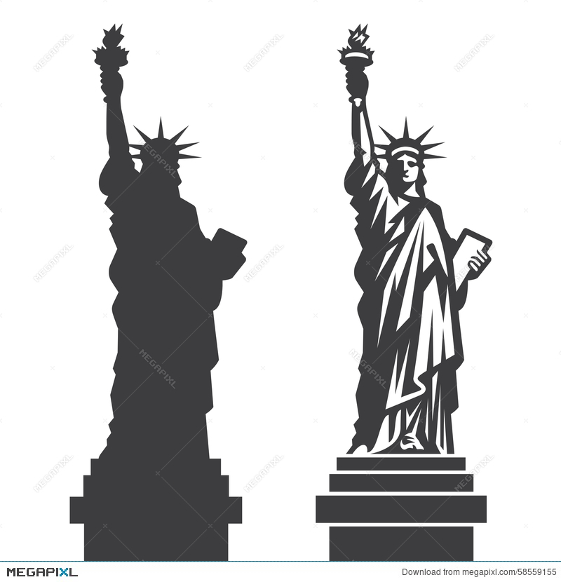 800x830 New York Statue Of Liberty Vector Silhouette Illustration 58559155