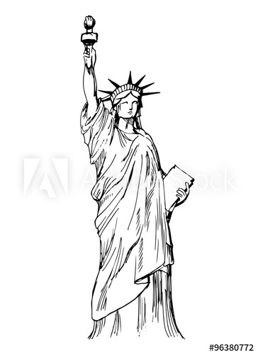364x500 Hand Drawn Liberty Statue