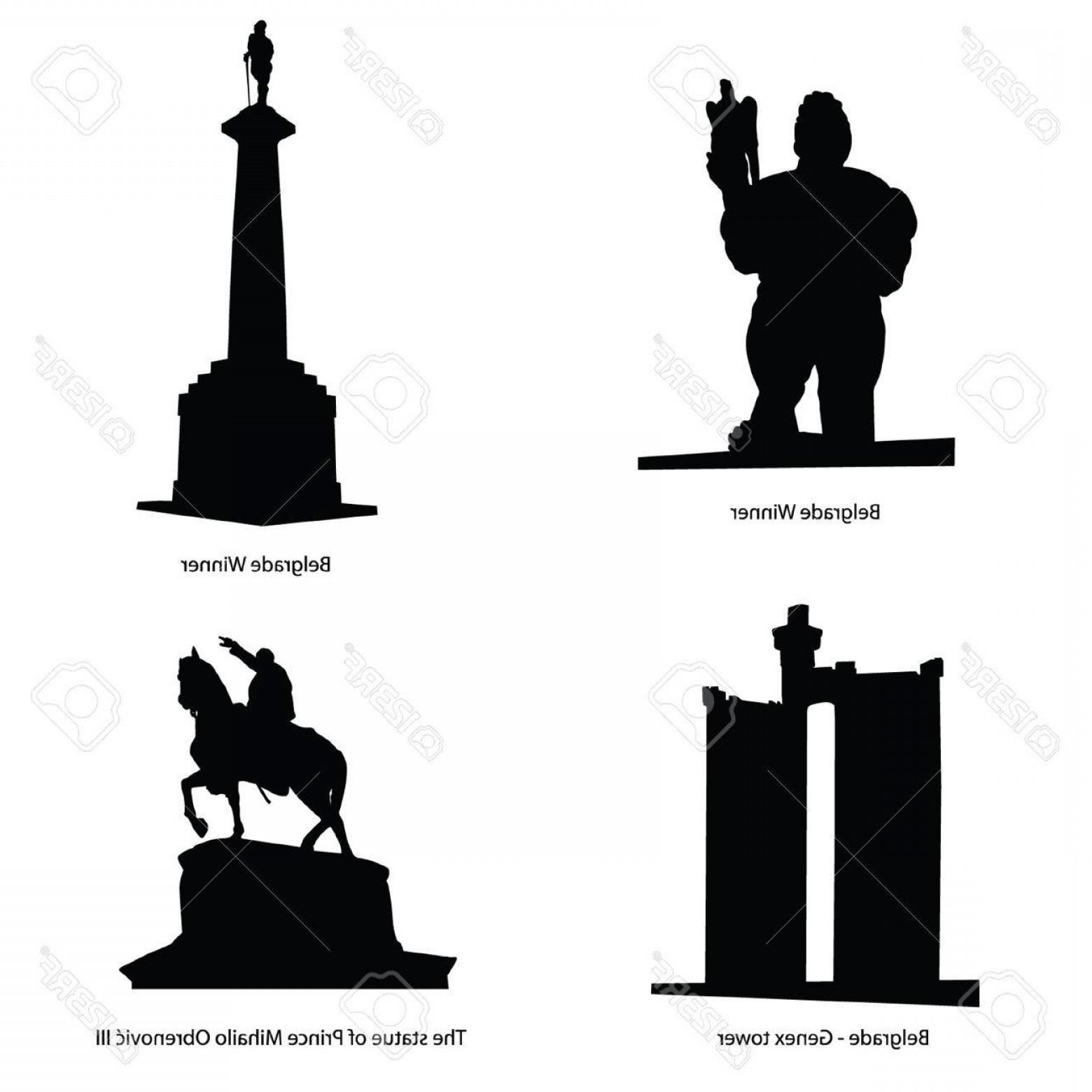 1560x1560 Photostock Vector Belgrade Most Famous Statue Vector Illustration