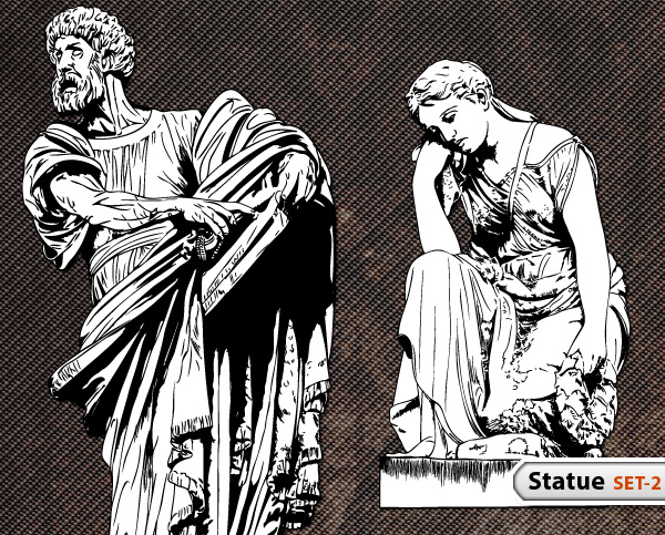 600x483 Statue Vector Set 2 Vector Amp Photoshop Brushes Stock Graphic
