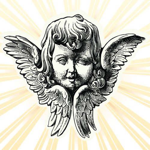 500x500 Vintage Angels Statue Vector Free Vector In Encapsulated