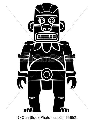 368x470 Black Silhouette Tiki Statue.