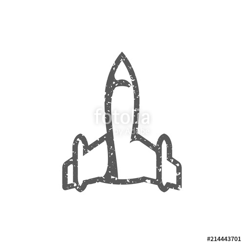 500x500 Stealth Bomber Icon In Grunge Texture. Vintage Style Vector