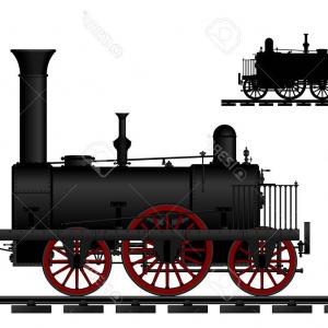 300x300 Photovintage Steam Locomotive Old Engine A Color Image And A Black