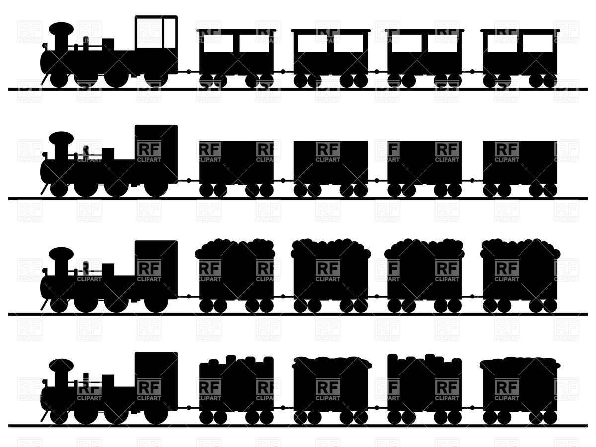 1200x900 Silhouette Of Old Steam Train (Locomotive) Vector Image Vector