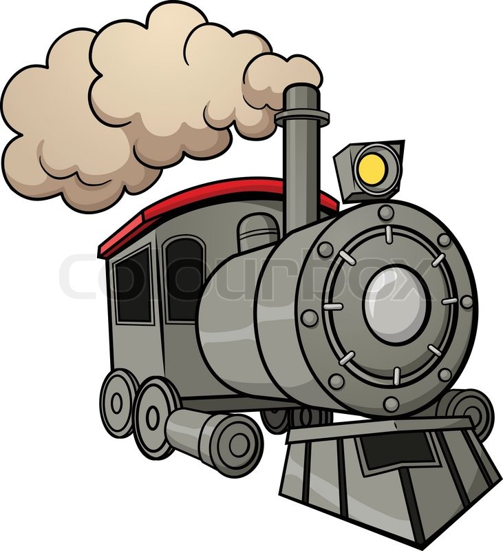 731x800 Cute Cartoon Train. Vector Illustration With Simple Gradients. All