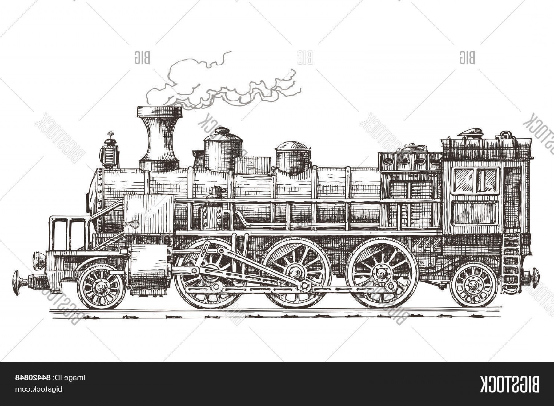 1800x1321 Stock Vector Retro Steam Locomotive Vector Logo Design Template
