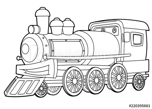 500x359 Cartoon Funny Looking Steam Train