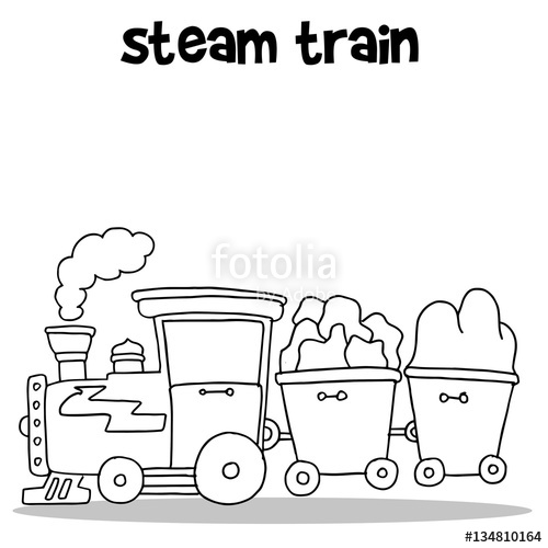 500x500 Hand Draw Of Steam Train Vector Stock Image And Royalty Free