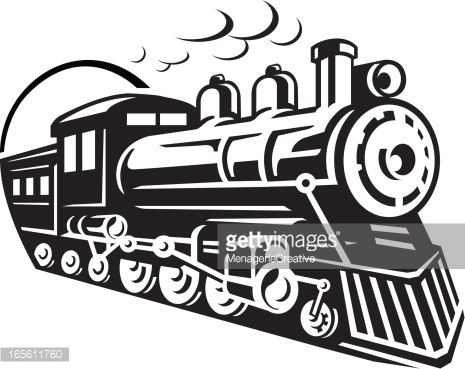 465x369 Line Art Graphic Of Steam Train Emerging From A Tunnel For The