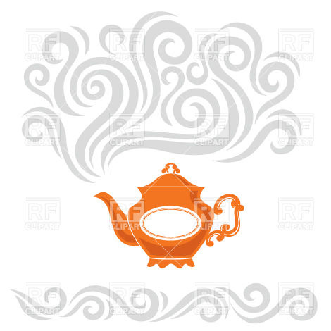 470x470 Teapot With Stylized Steam Cloud Vector Image Vector Artwork Of