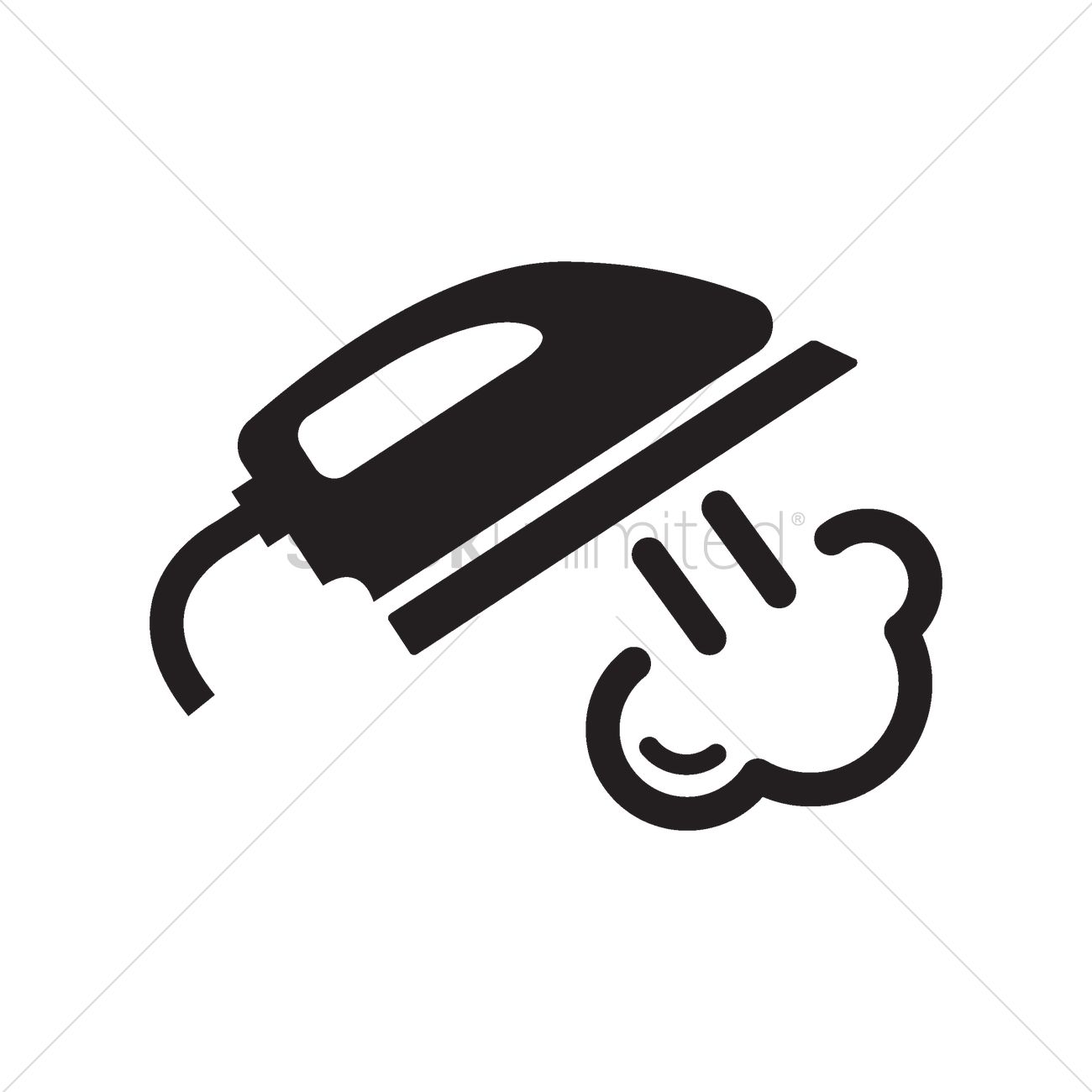 1300x1300 Steam Iron Vector Image