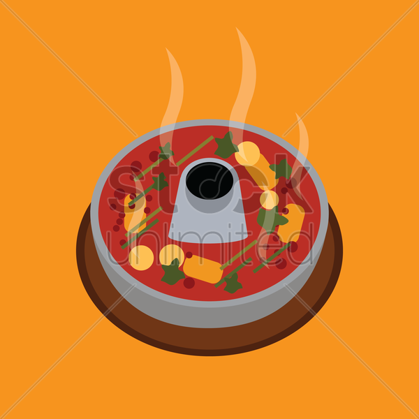600x600 Chinese Steamboat Vector Image