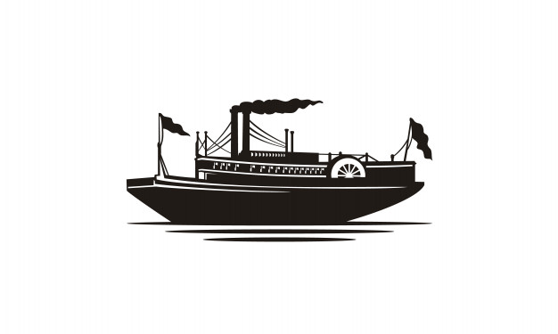 626x375 Classic Steamboat Steamship Silhouette Vector Premium Download