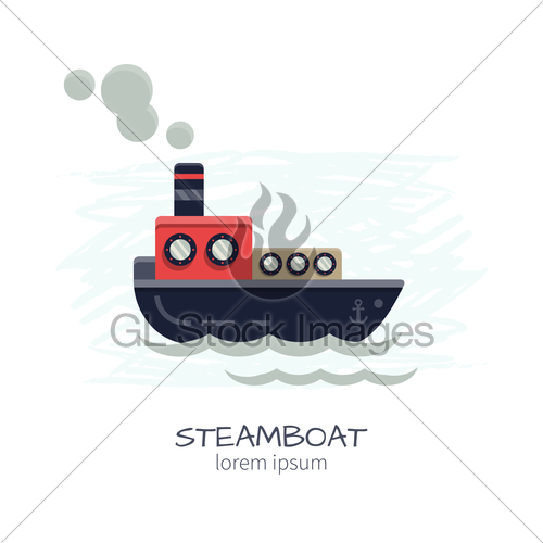 500x500 Vector Illustration Of Steamboat Gl Stock Images