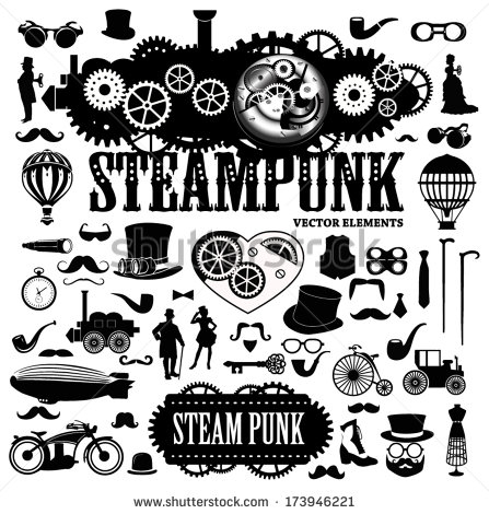 447x470 15 Steampunk Gears Vector Images