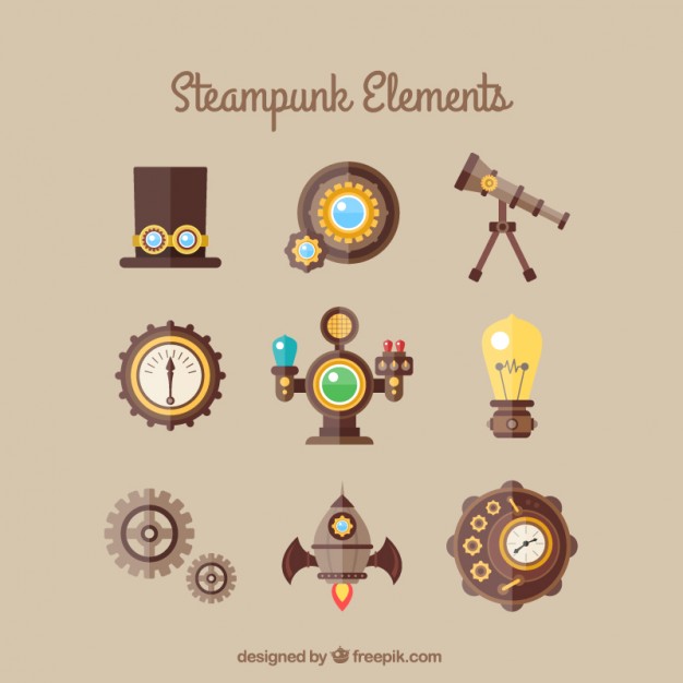 626x626 Steampunk Element Collection Vector Free Download