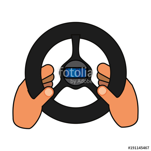 500x500 Hand With Steering Wheel Vector Illustration Stock Image And