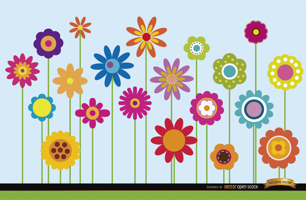 1274x832 Different Flowers Stems Background