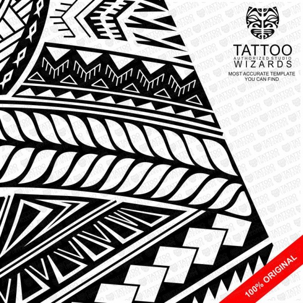 600x600 Samoan Turtle Shield Vector Tattoo Template Stencil