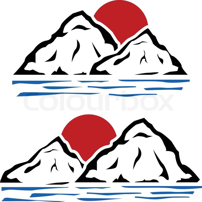 800x797 Stencils Of Mountains Stock Vector Colourbox