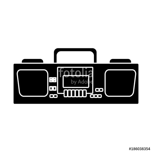 500x500 Radio Stereo Vintage Icon Vector Illustration Graphic Design