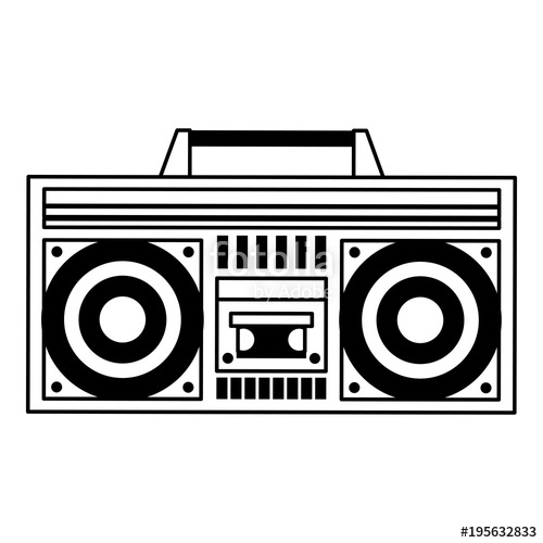 500x500 Retro Radio Stereo Vector Illustration Graphic Design Stock Image