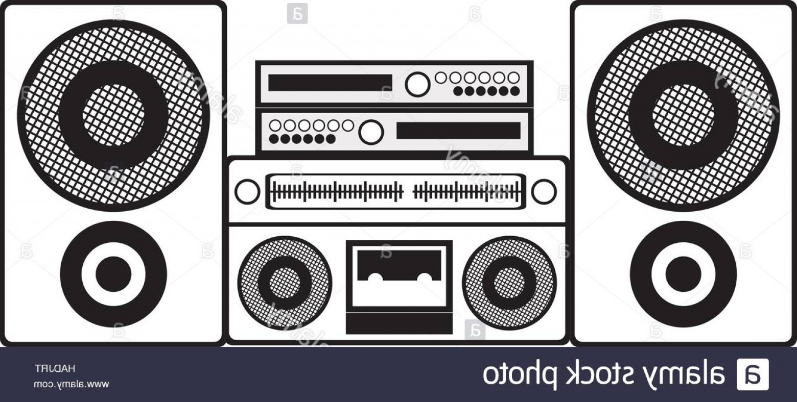 1560x788 Stock Photo Contour Monochrome With Sound System Stereo Vector