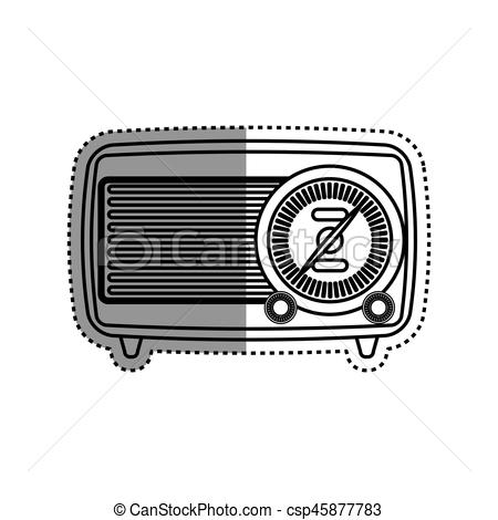 450x470 Vintage Radio Stereo Icon Vector Illustration Graphic Design