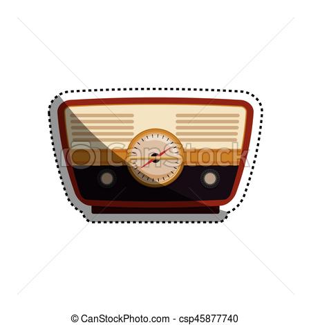 450x470 Vintage Radio Stereo Icon Vector Illustration Graphic Design Eps
