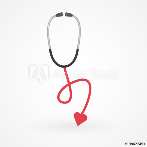 500x500 Medical Stethoscope Or Phonendoscope Isolated With A Heart. Vector