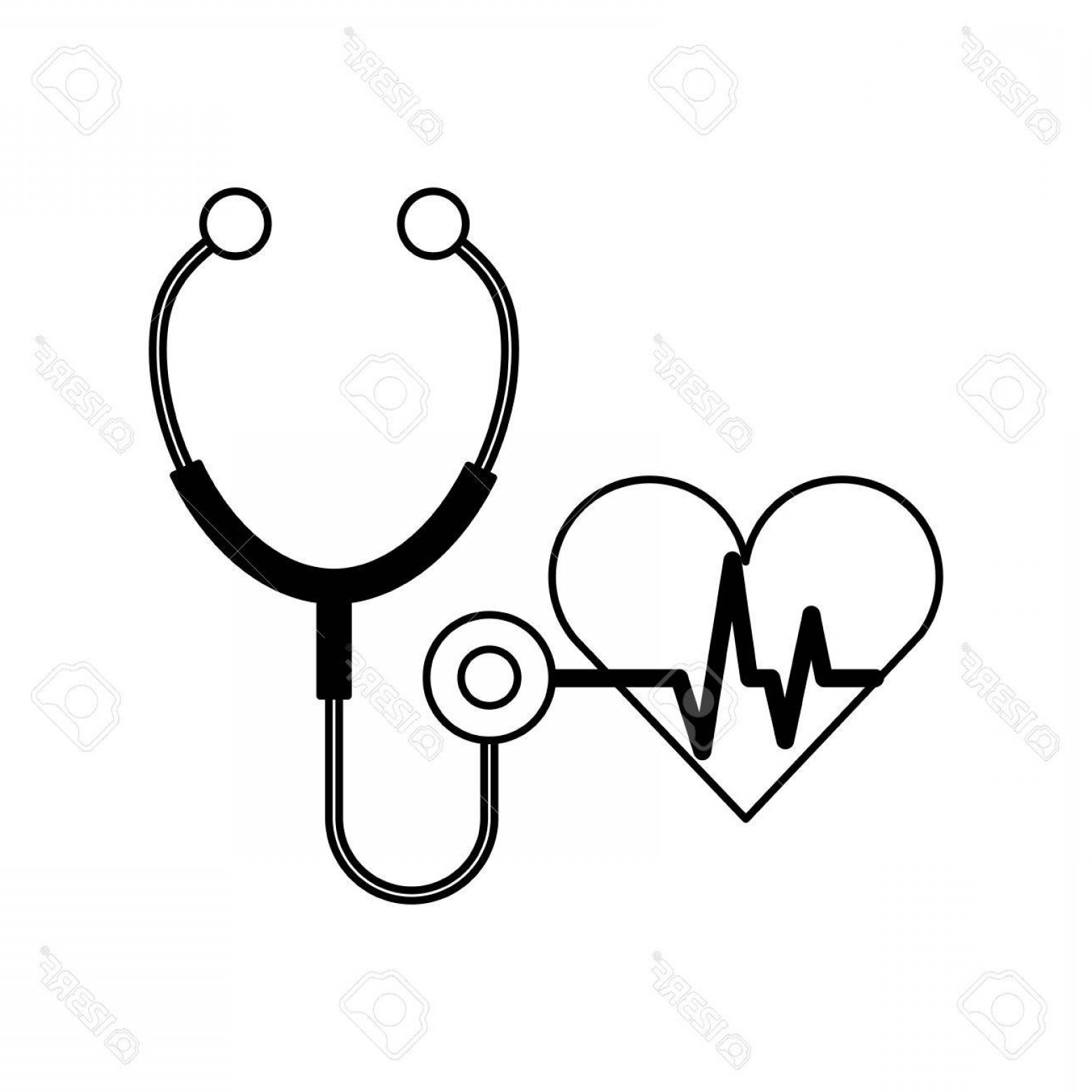 1560x1560 Photostock Vector Stethoscope Medical With Heart Vector