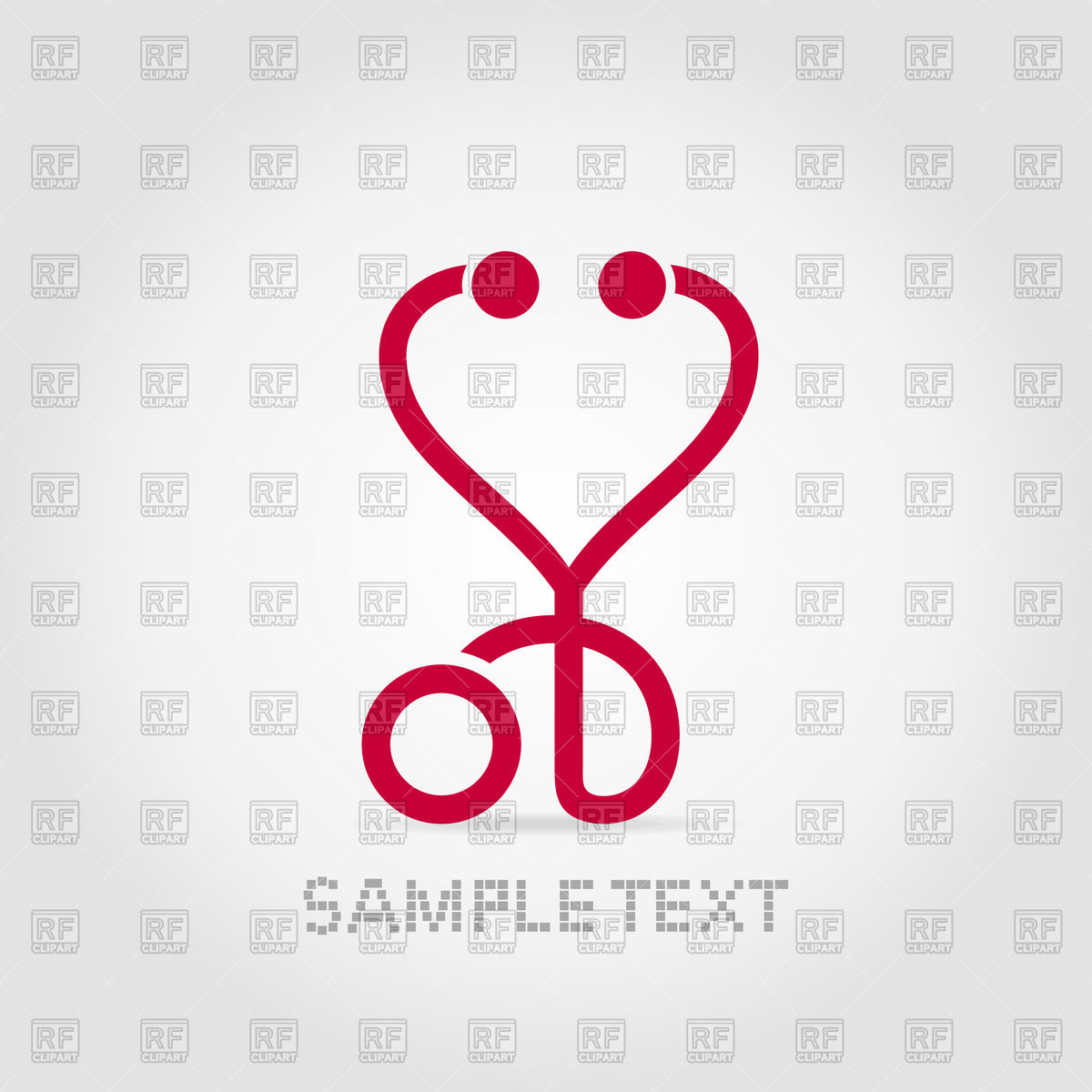 1200x1200 Red Medical Stethoscope In Form Of Heart Vector Image Vector