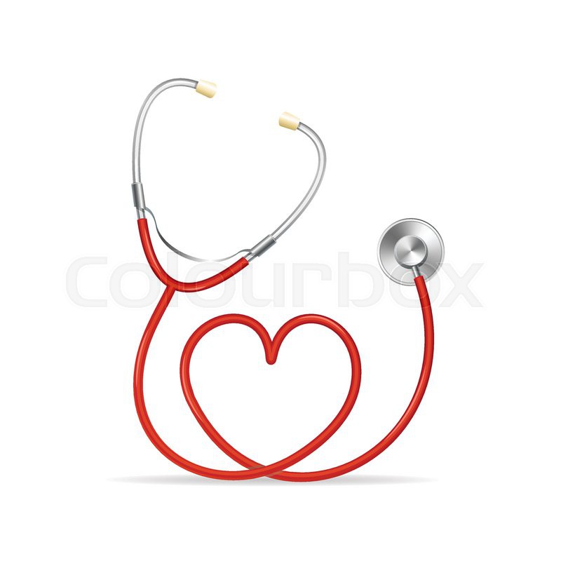 800x800 Vector Red Stethoscope In Shape Of Heart Stock Vector Colourbox