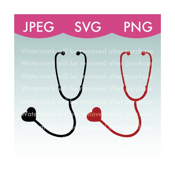 570x570 Heart Stethoscope Vector Images Svg Png Jpeg Nurse Etsy