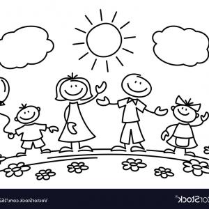 300x300 Hand Drawn Stick Figure Happy Family Vector Arenawp