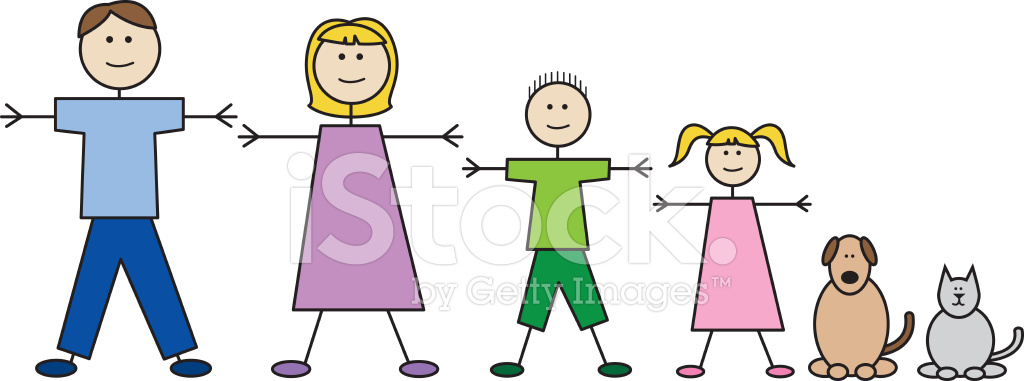 1024x381 Stick Family Stock Vector