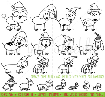 350x323 Christmas Stick Figure Pets Clipart Clip Art Vectors, Christmas