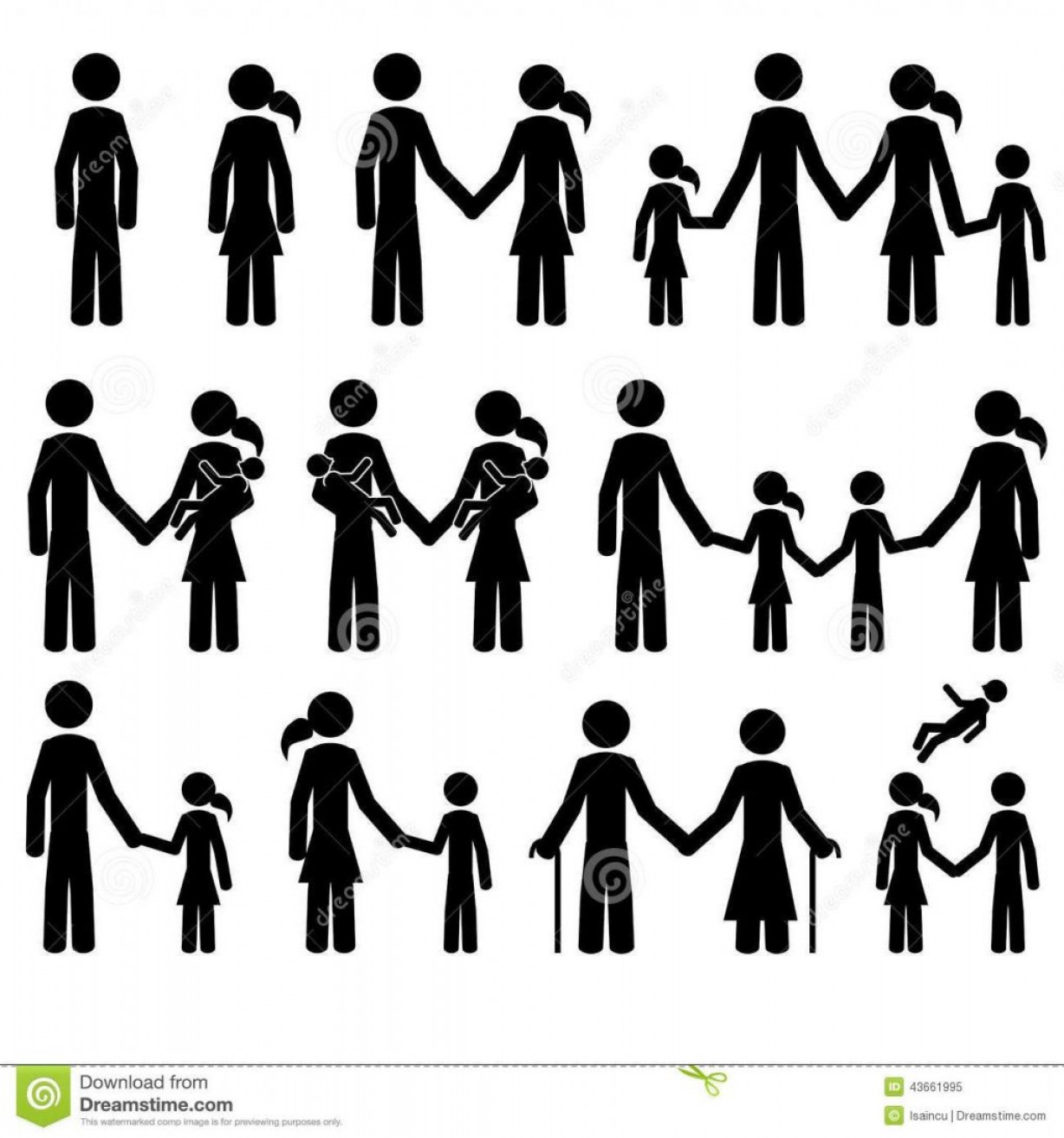 1228x1314 Top People Man Woman Couple Family Old Stick Figure Vector Eps