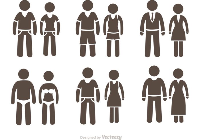700x490 Free Vector Couple Stick Figure Icons Vector Pack