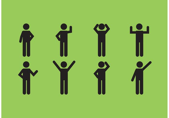 700x490 Male Stick Figure Icon Set