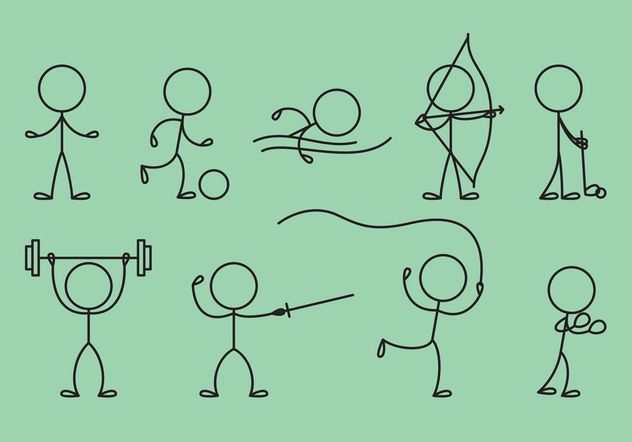 632x442 Stick Figure Icons Sports Free Vector Download 142743 Cannypic