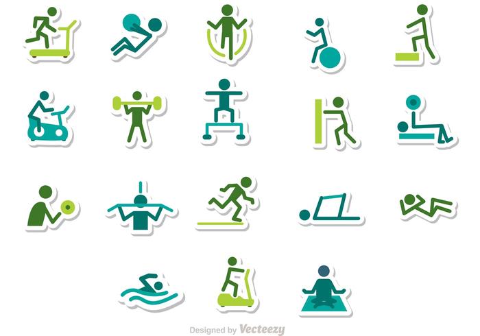 700x490 Fitness Stick Figure Icons Vector Pack