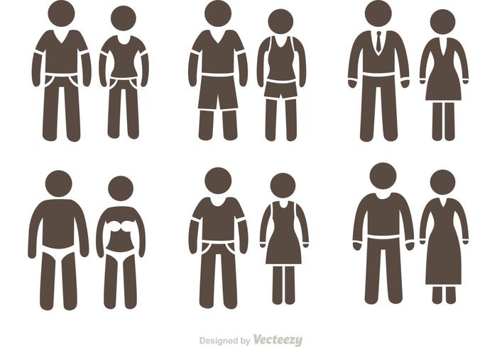 700x490 Couple Stick Figure Icons Vector Pack