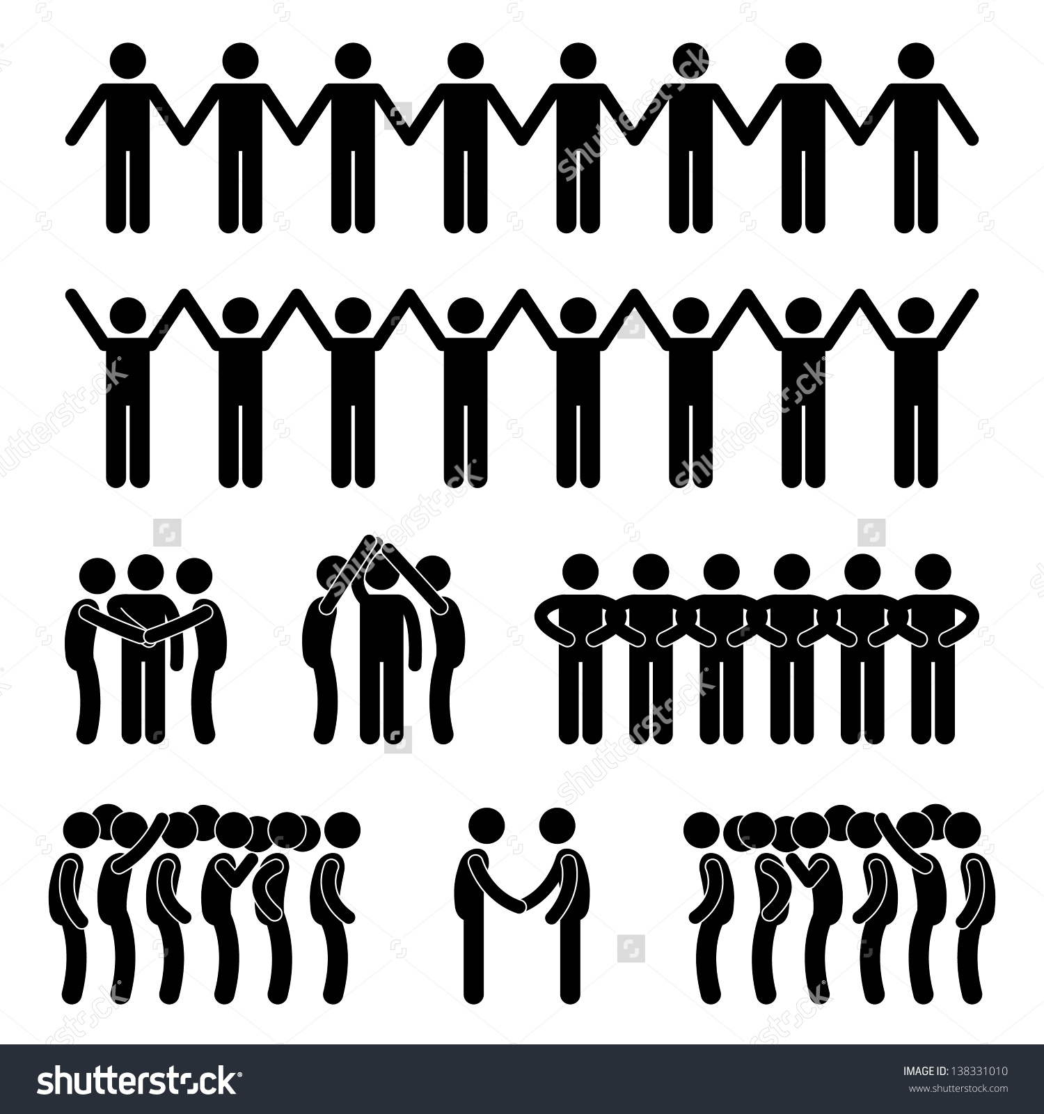 1500x1600 Holding Hands Image Of A Straight Line In Stick Figures Clipart