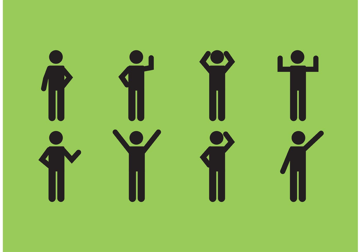 1400x980 Male Stick Figure Icon Set