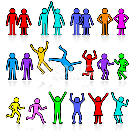 440x440 People And Party Stick Figure Vector Icon Set Stock Vector