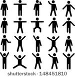 150x155 Stick Figure Vector Group With Items
