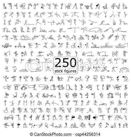 450x470 Cartoon Icons Set Of 250 Sketch Little People Stick Figure